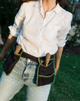 Canvas Gardening Belt - Navy w Green
