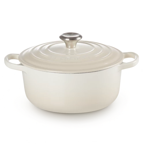 Cast Iron - 26cm Round Casserole SS Knob, Meringue