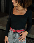 Lausanne - Braided Belt, Rich Red