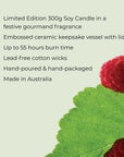 Raspberry & Rhubarb - 300g Soy Candle