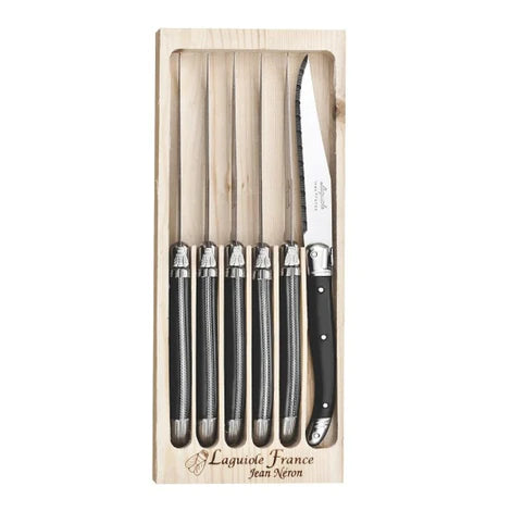 Laguiole - 6 Pce Steak Knife Set GB, Black
