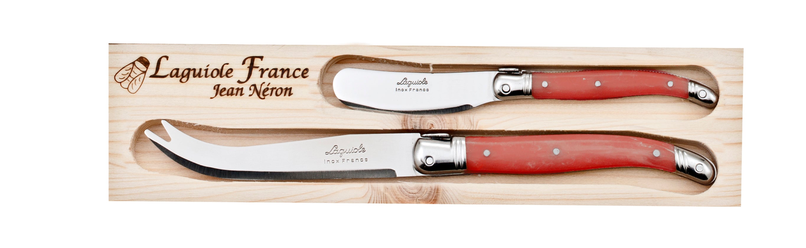 Laguiole - 2 Pce Cheese Knife & Pate Set, Red