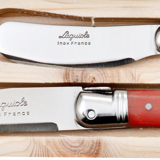 Laguiole - 2 Pce Cheese Knife & Pate Set, Red