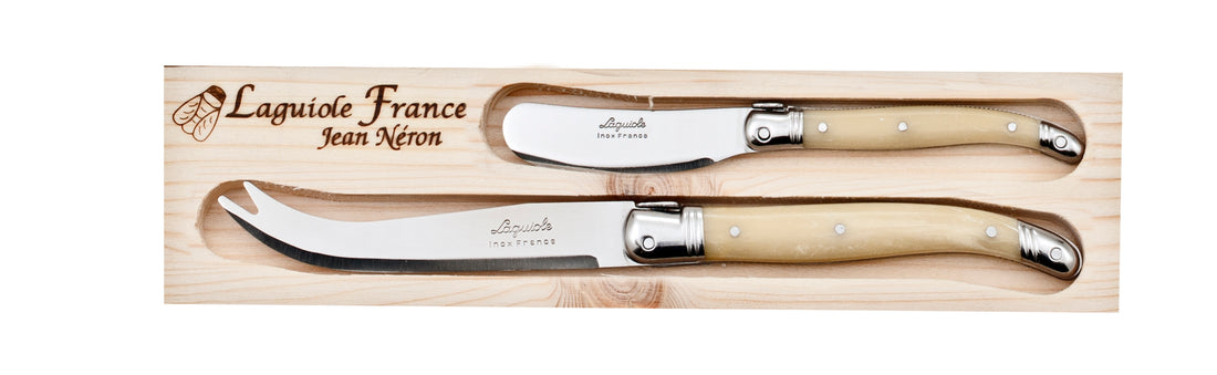 Laguiole - 2 Pce Cheese Knife &amp; Pate Set, French Bl