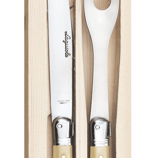 Laguiole - 2 Pce Carving Set, Light Horn