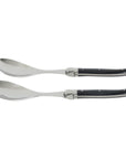 Jean Neron Laguiole 2 Pce Salad Server Set, Black, view 3