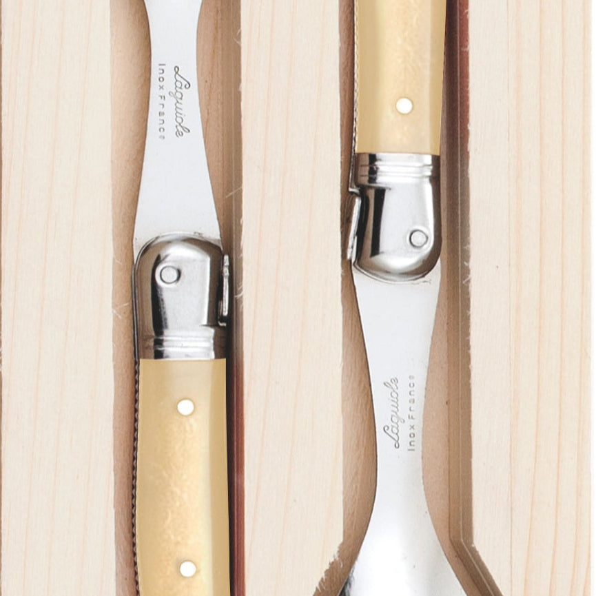 Laguiole - 2 Pce Salad Server Set, Light Horn