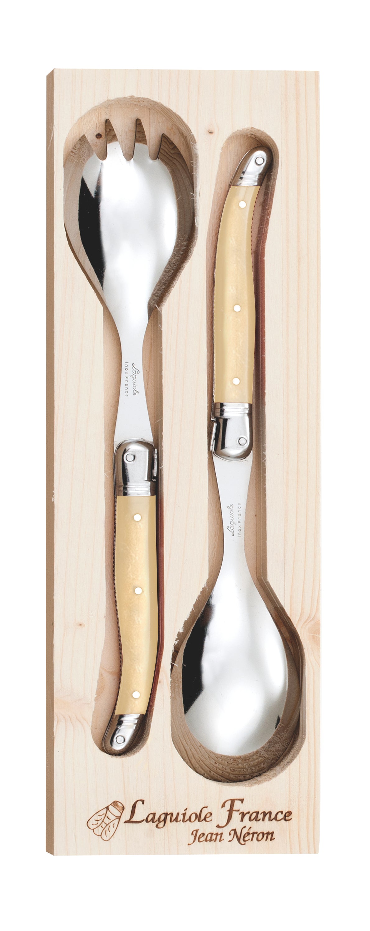 Laguiole - 2 Pce Salad Server Set, Light Horn