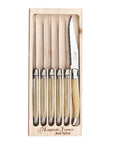 Jean Neron Laguiole 6 Pce Steak Knife Set GB, Light Horn