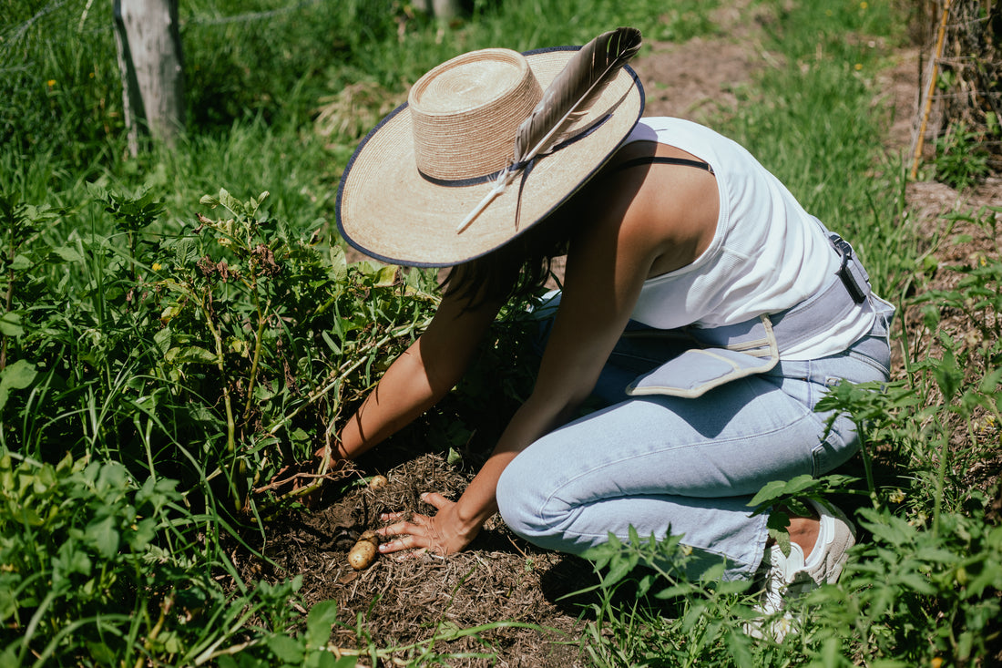 Canvas Gardening Belt - Navy Stripe