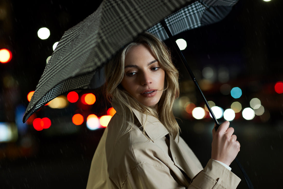 Metro - Compact Street Umbrella, Houndstooth