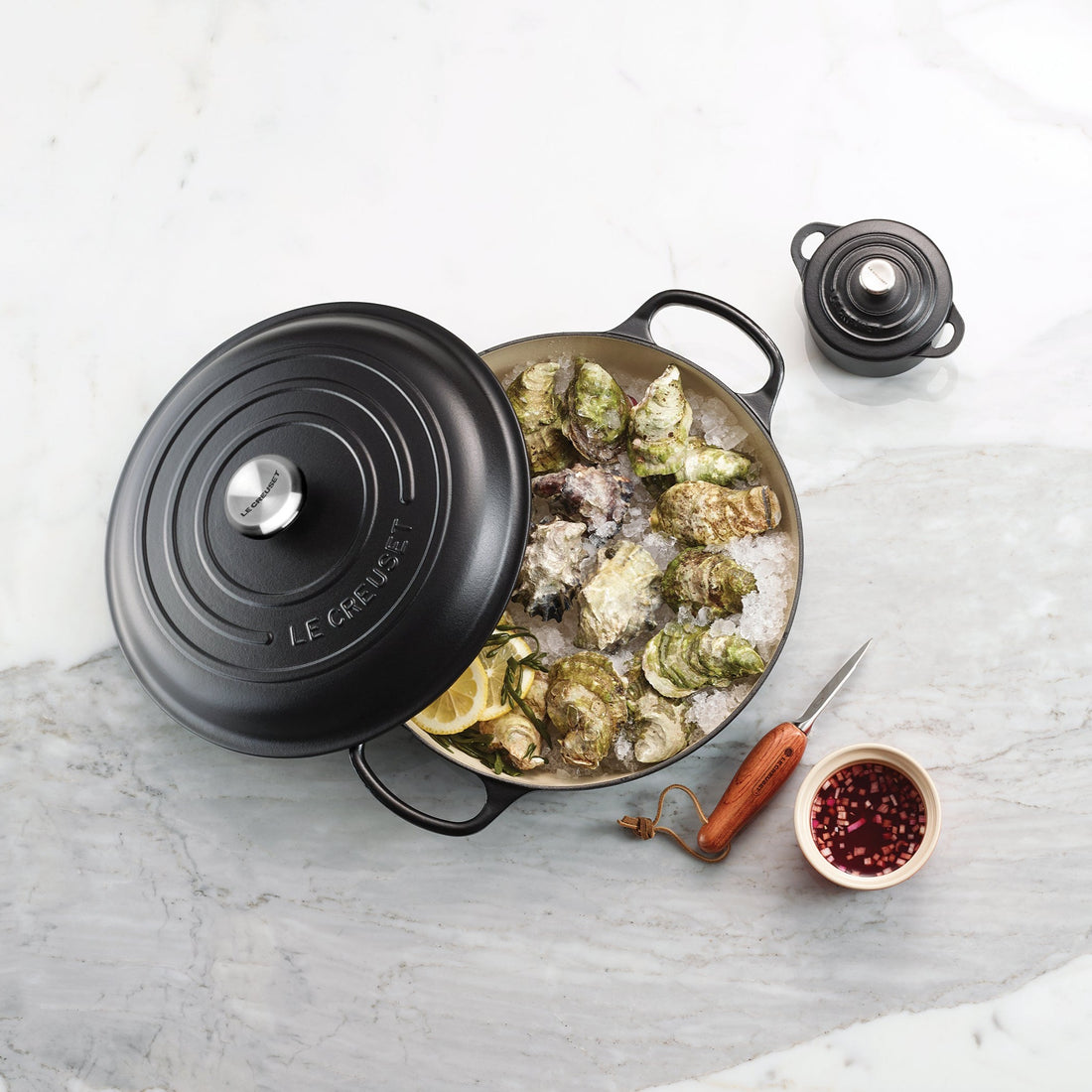 Cast Iron - 30cm Shallow Casserole SS Knob, Black