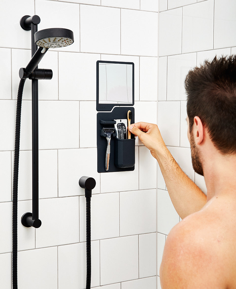 The Oliver - 16cmx14cm Shower Mirror, Charcoal