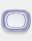 Enamel - Set 5 Oblong Pie Dishes, Blue