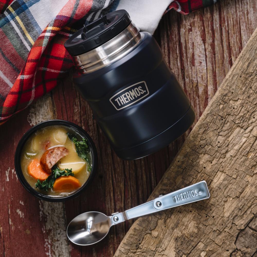 King - 470ml St Stl. Insul. Food Jar, Blue