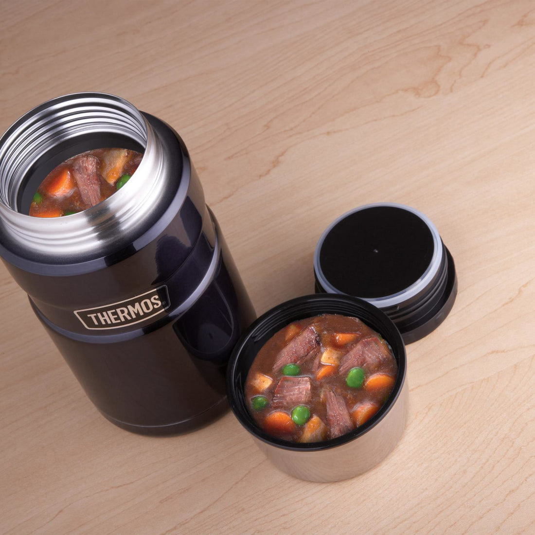 King - 710ml St/Stl Insul. Food Jar, Blue