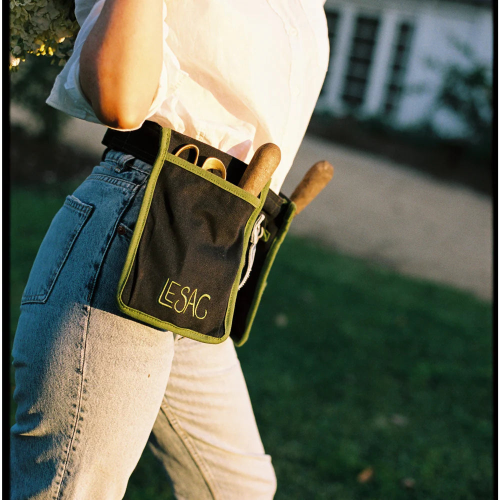 Canvas Gardening Belt - Navy w Green