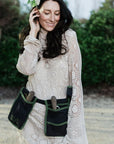 Canvas Gardening Belt - Navy w Green