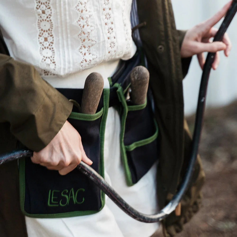 Canvas Gardening Belt - Navy w Green