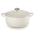 Le Creuset Cast Iron 26cm Round Casserole SS Knob, Meringue