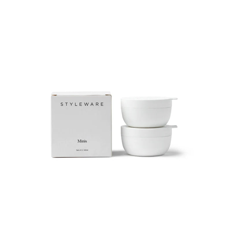 Minis - Set 2, 60ml Bowls w Lid, Salt