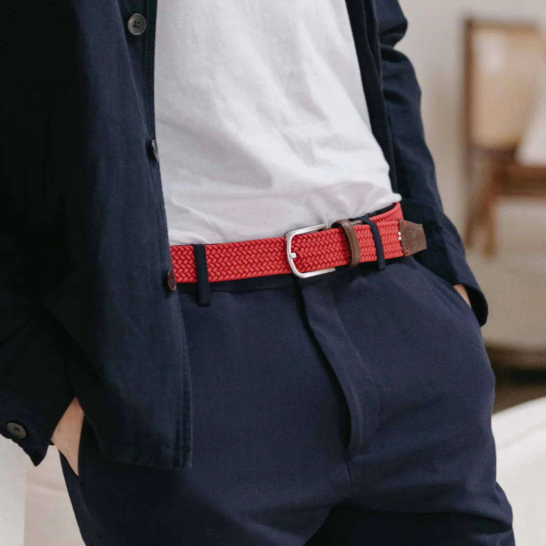 Lausanne - Braided Belt, Rich Red