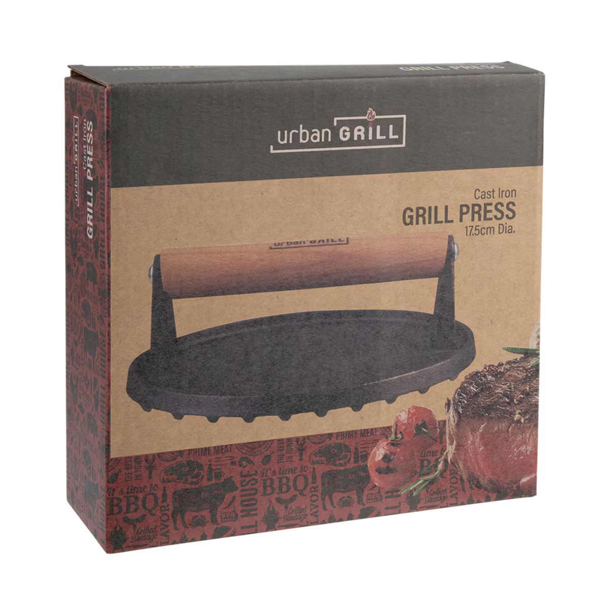 Grill Press - 17.5cm Cast Iron