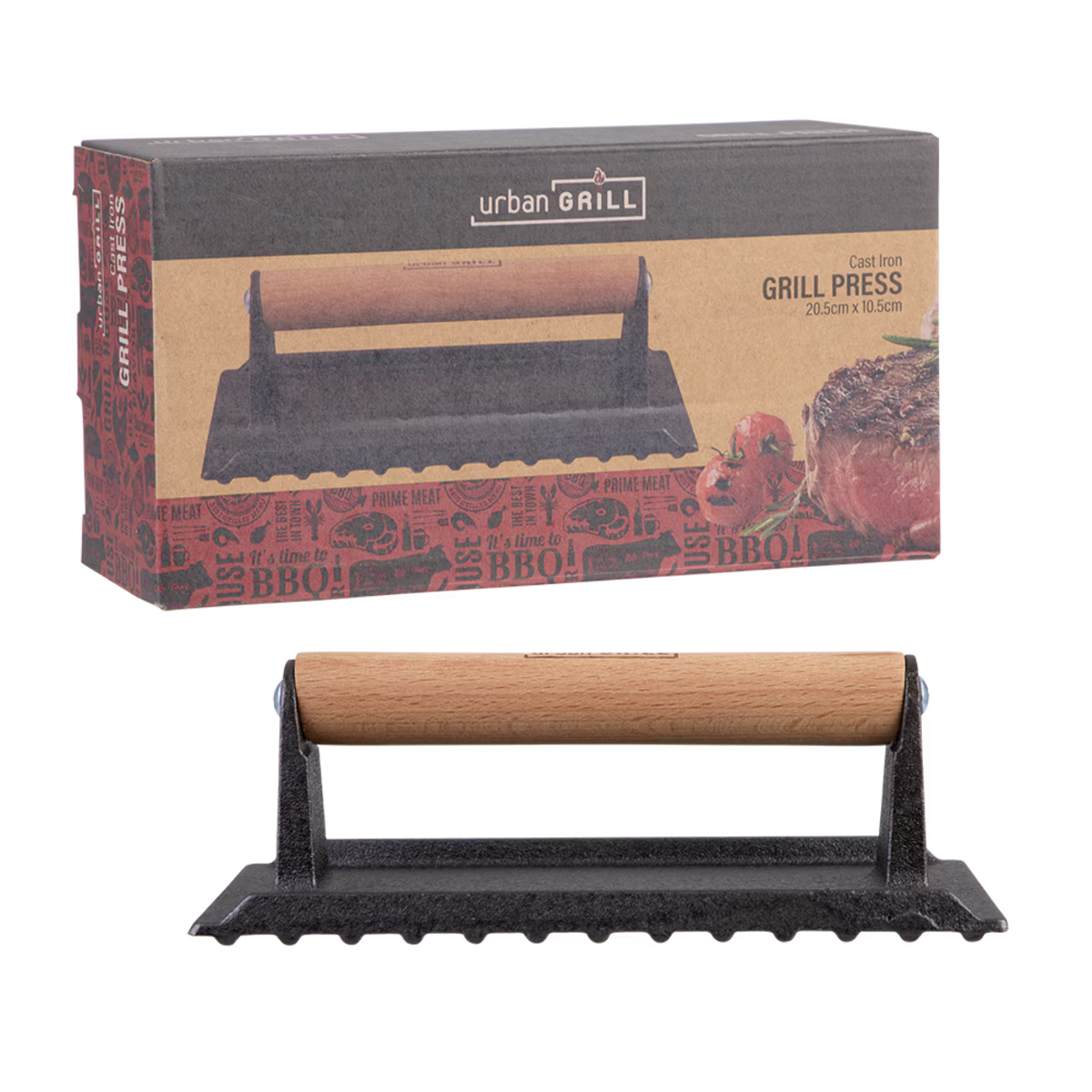 Cast Iron - 20x10cm Grill Press