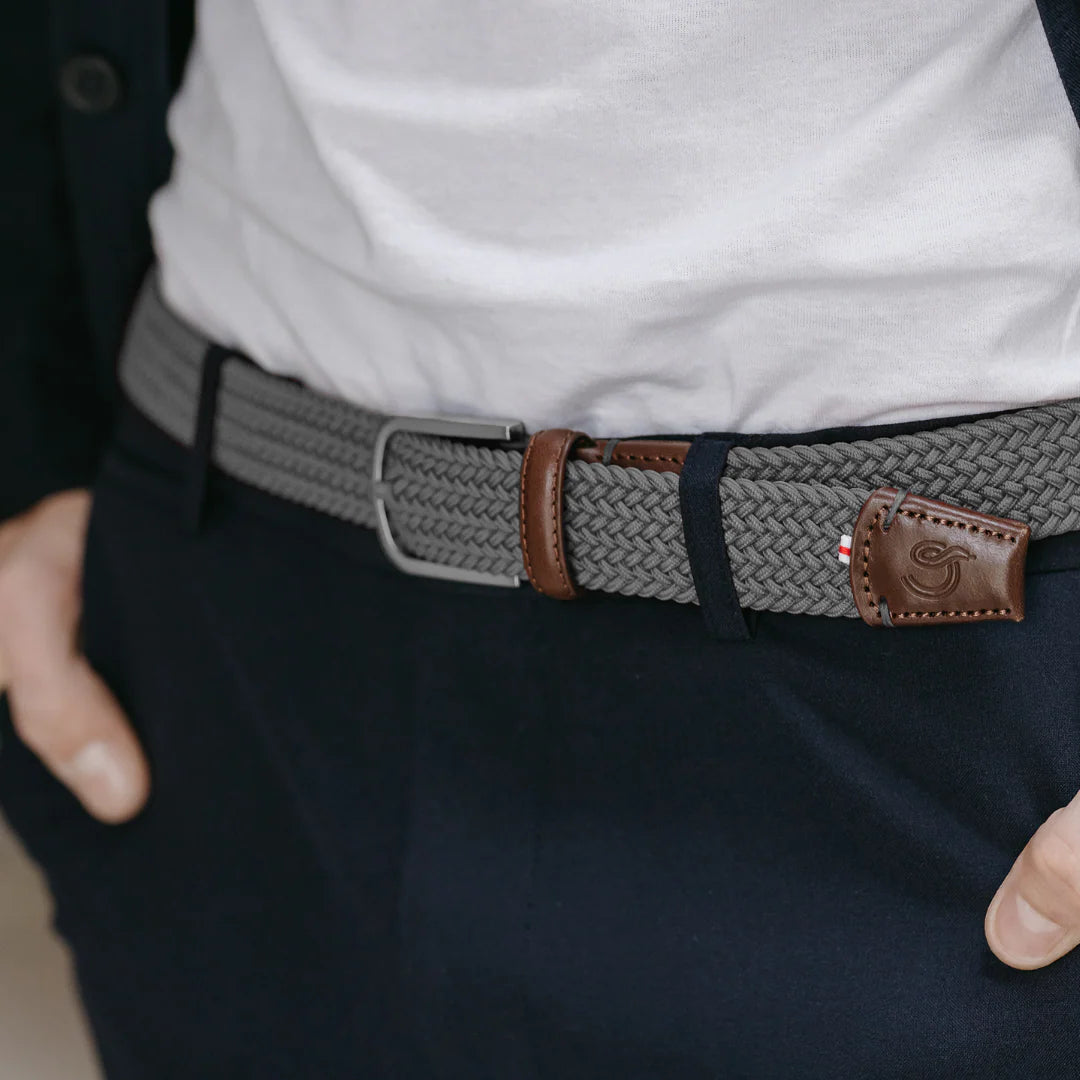 New York - Braided Belt, Steel Grey