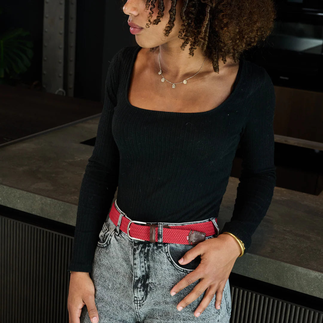 Lausanne - Braided Belt, Rich Red