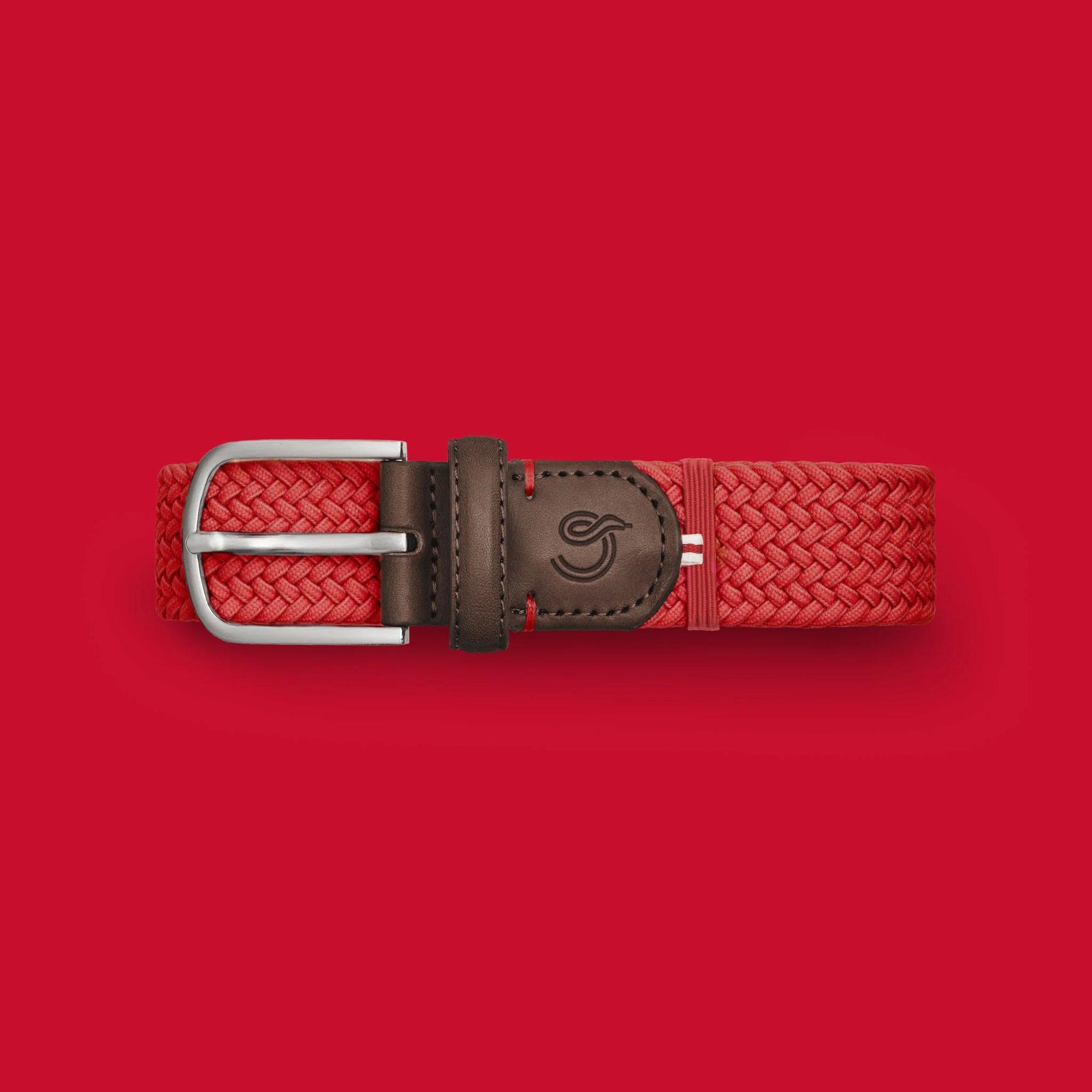 Brussels - Braided Belt, Rich Red