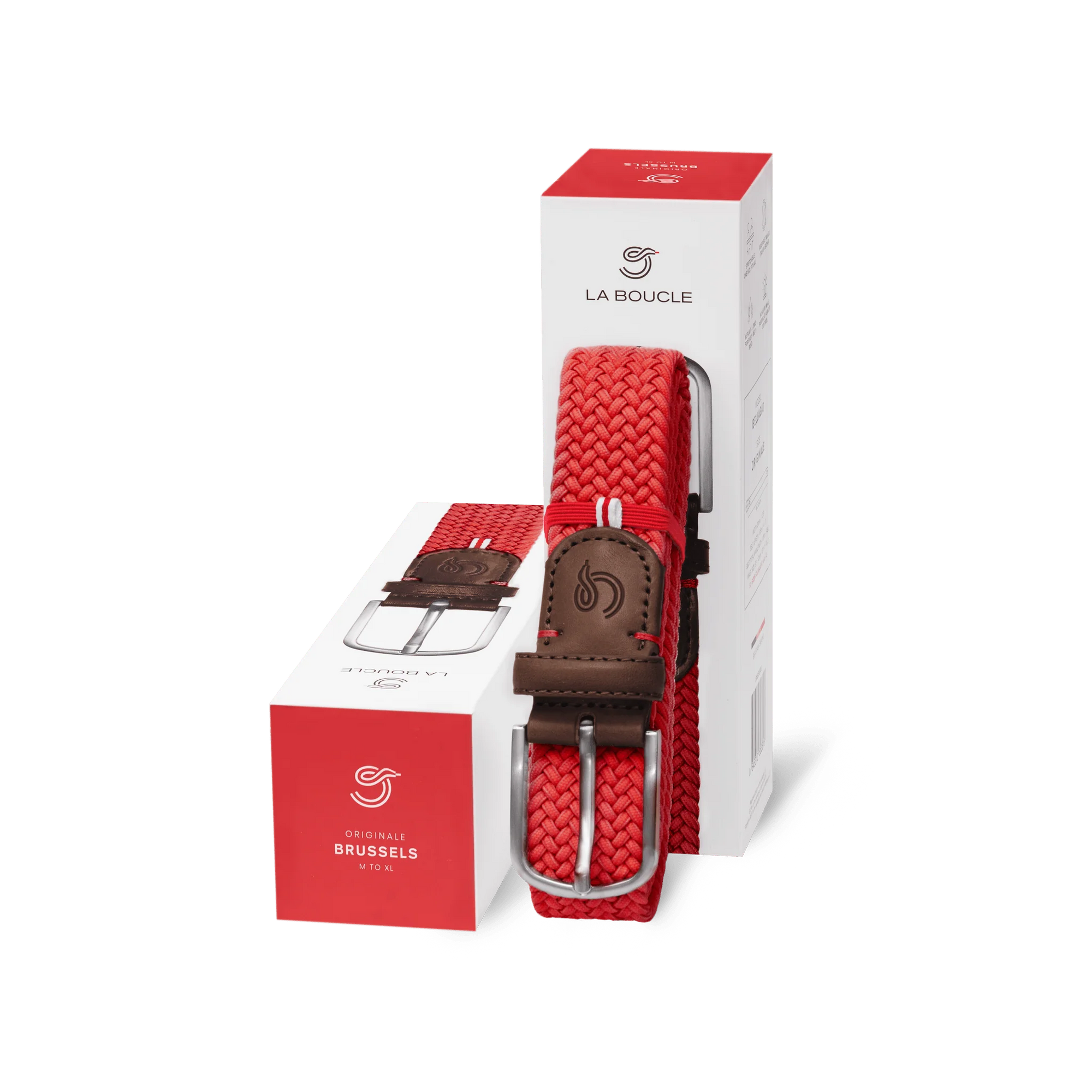 Brussels - Braided Belt, Rich Red