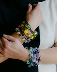 11 Glass Beads on Neoprene Bracelet