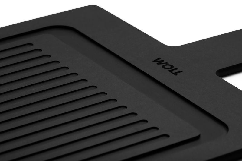 Cut &amp; Serve - 49x25cm Board w Handle &amp; Ribs, Black