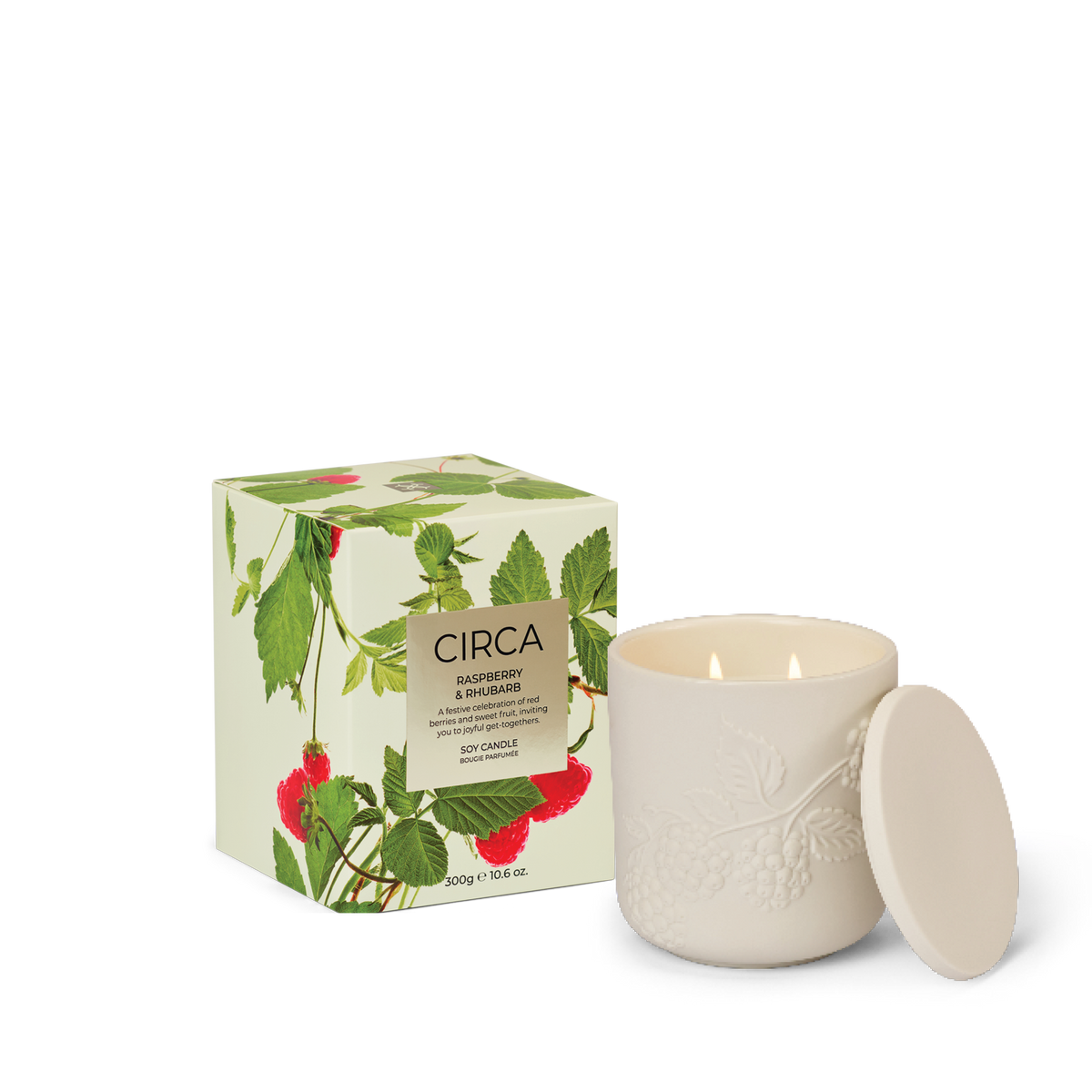 Raspberry &amp; Rhubarb - 300g Soy Candle