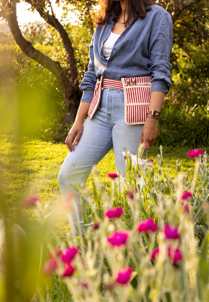 Canvas Gardening Belt - Red Stripe