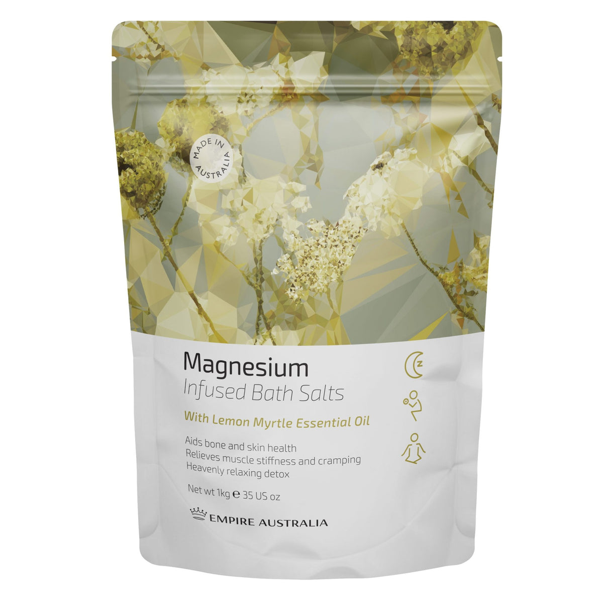 Magnesium - 1kg Bath Salts, Lemon Myrtle