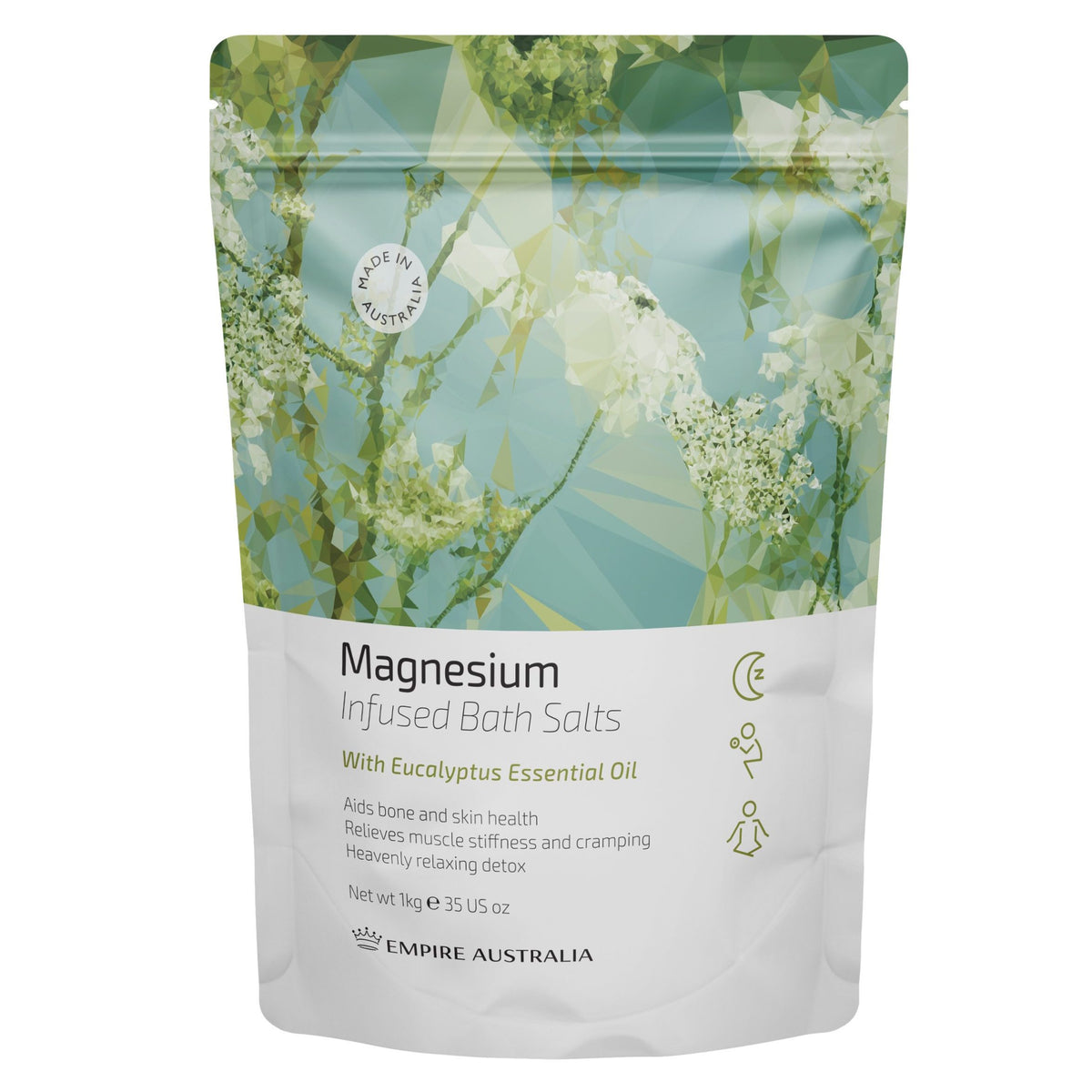 Magnesium - 1kg Bath Salts, Eucalyptus