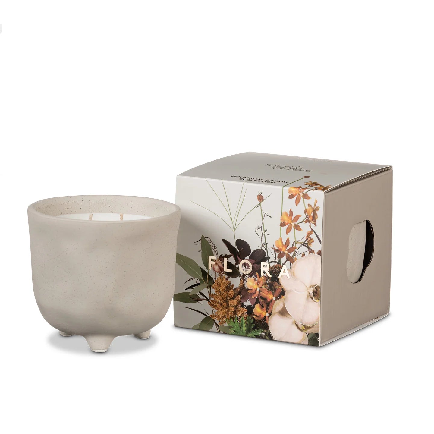 Flora - 380g/70hr Botanical Soy Candle, Grey