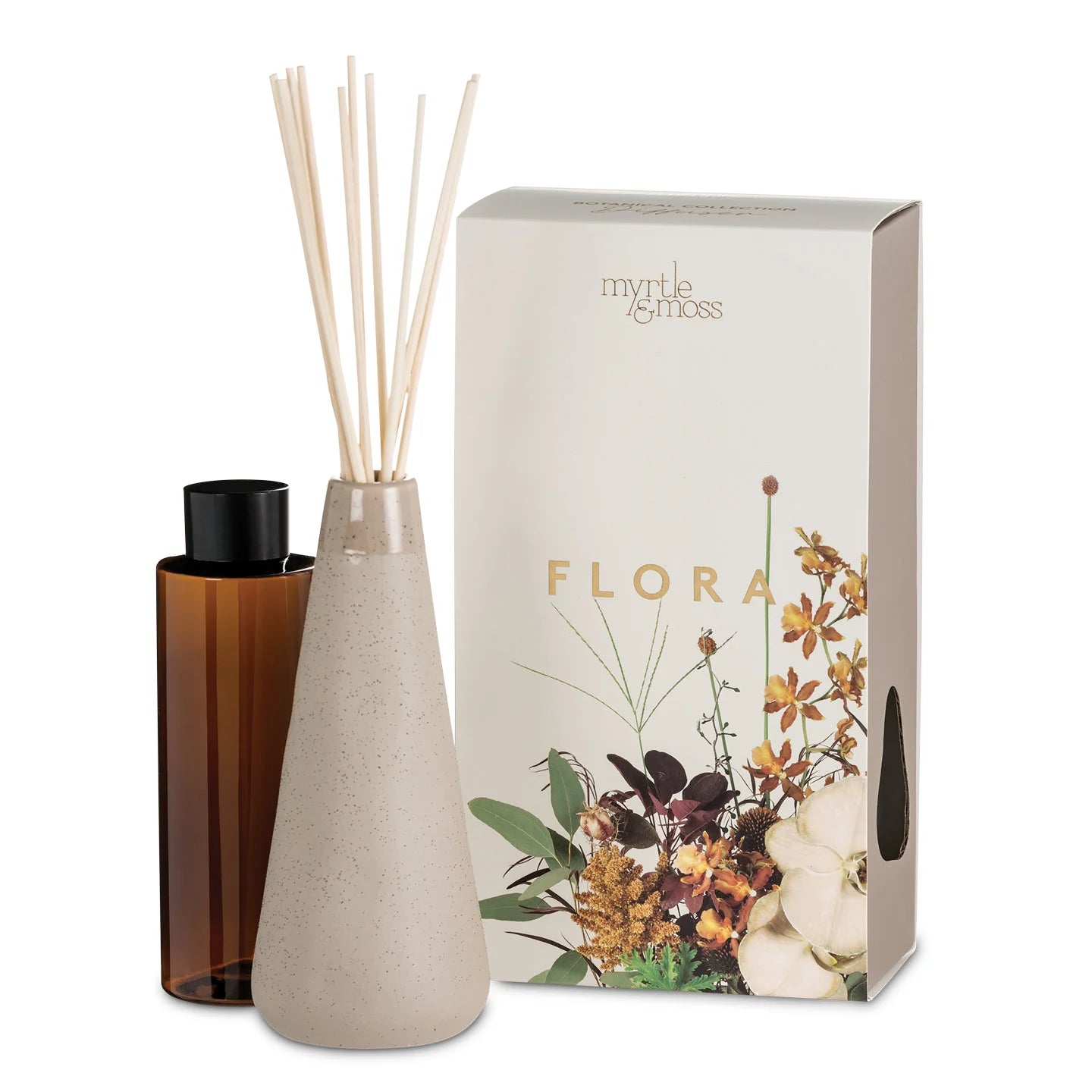 Flora - 185ml Botanical Vase Diffuser, Grey