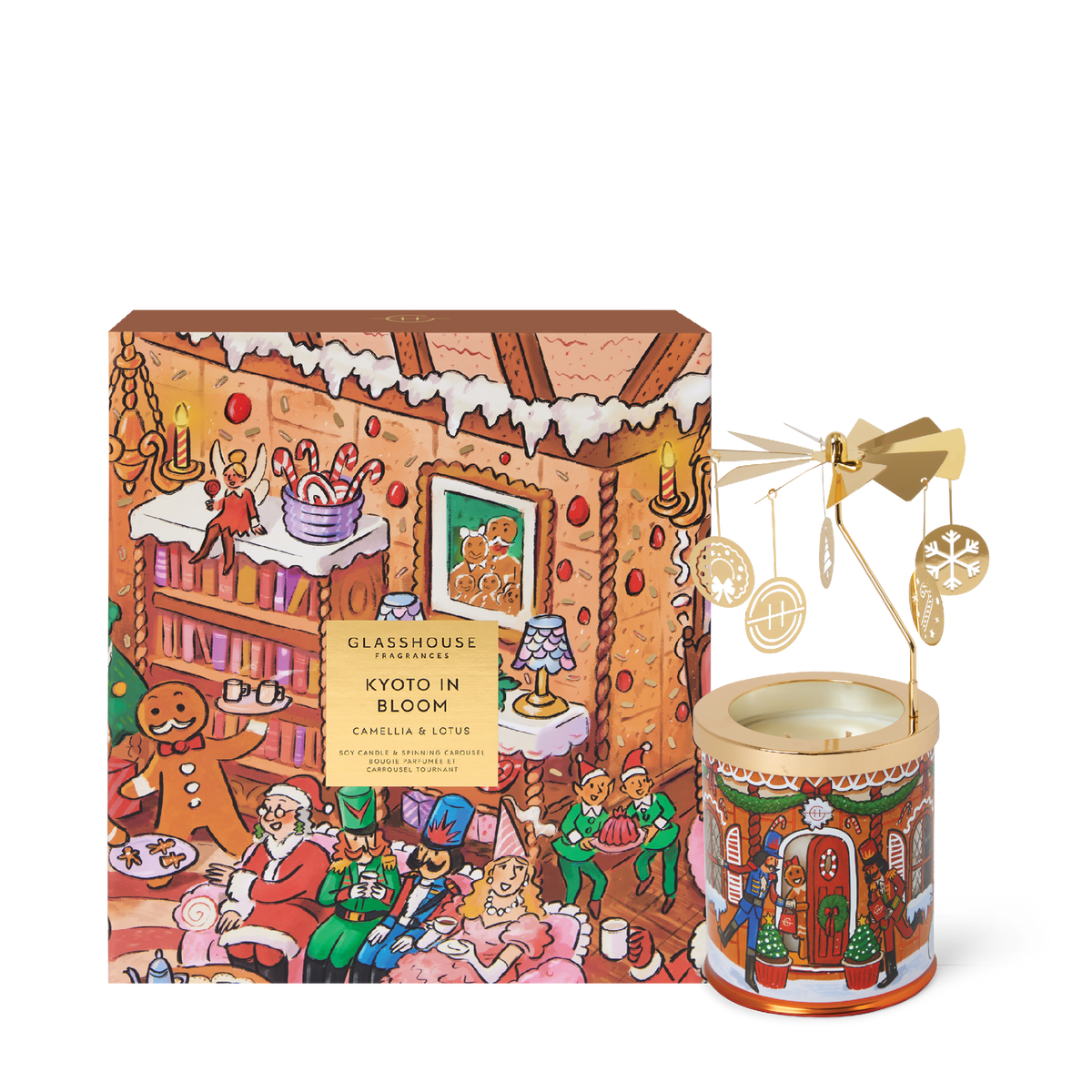 Kyoto In Bloom - 380g Soy Candle w Spinning Carousel GB