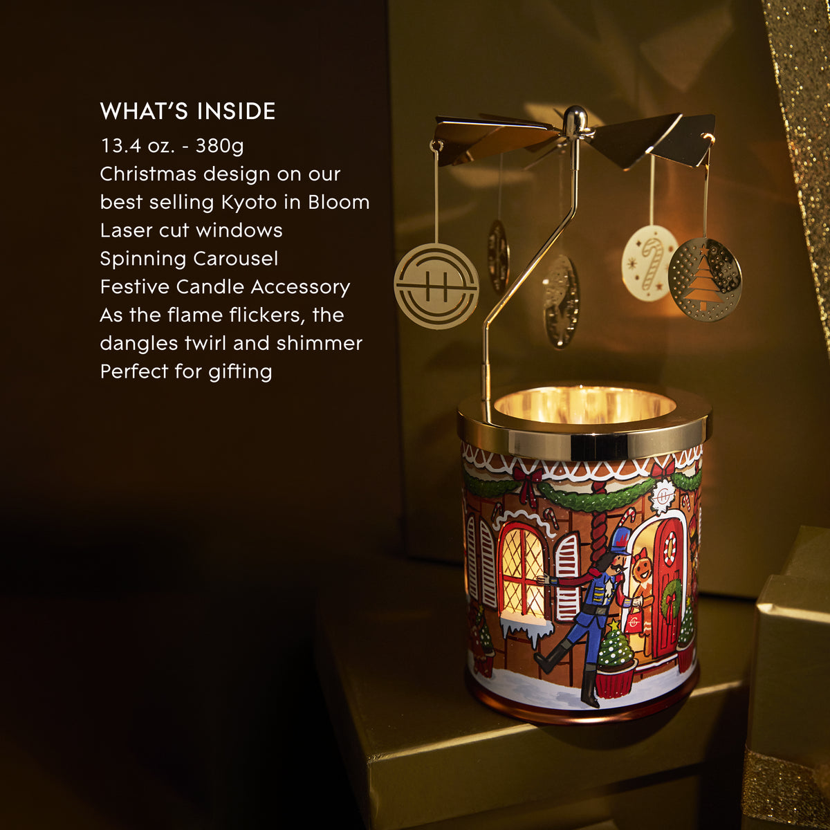 Kyoto In Bloom - 380g Soy Candle w Spinning Carousel GB