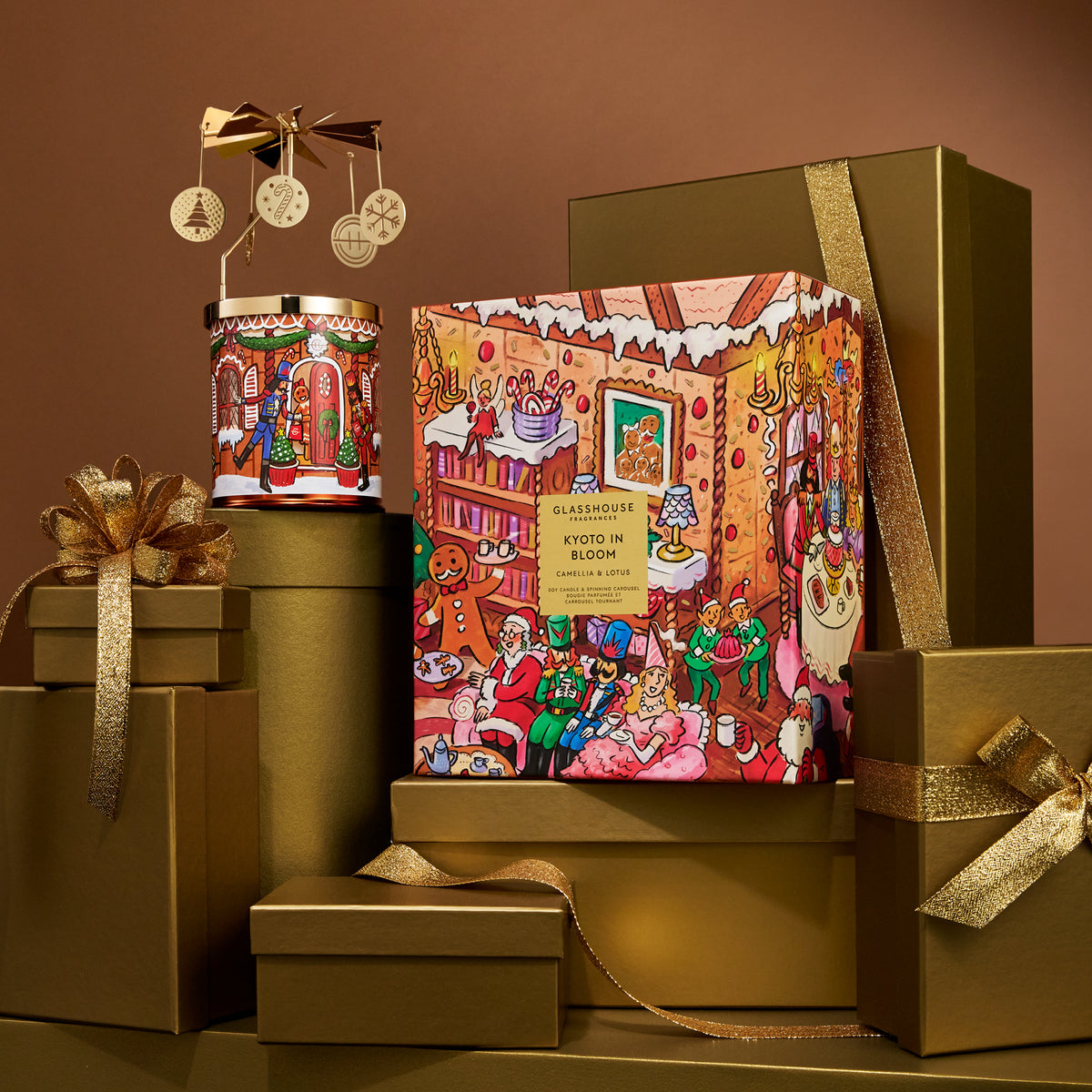 Kyoto In Bloom - 380g Soy Candle w Spinning Carousel GB