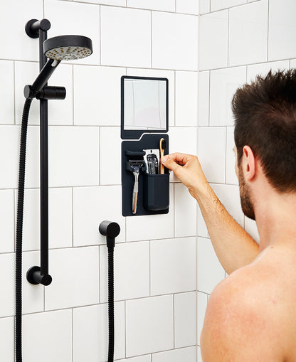 The Oliver - 16cmx14cm Shower Mirror, Charcoal