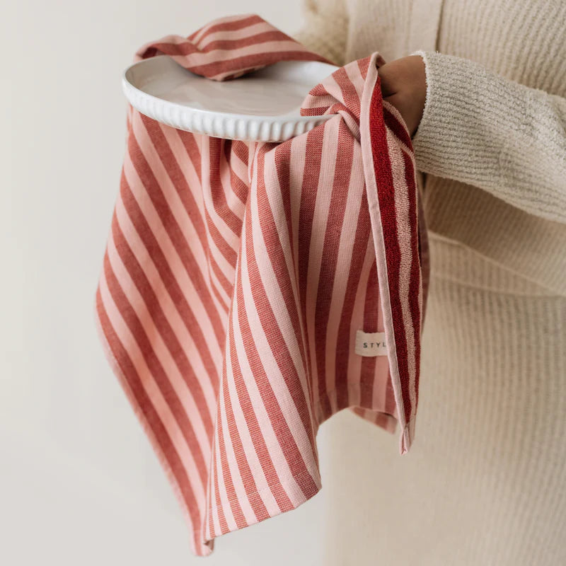 Between The Lines - Kitchen Towel, Red Velvet