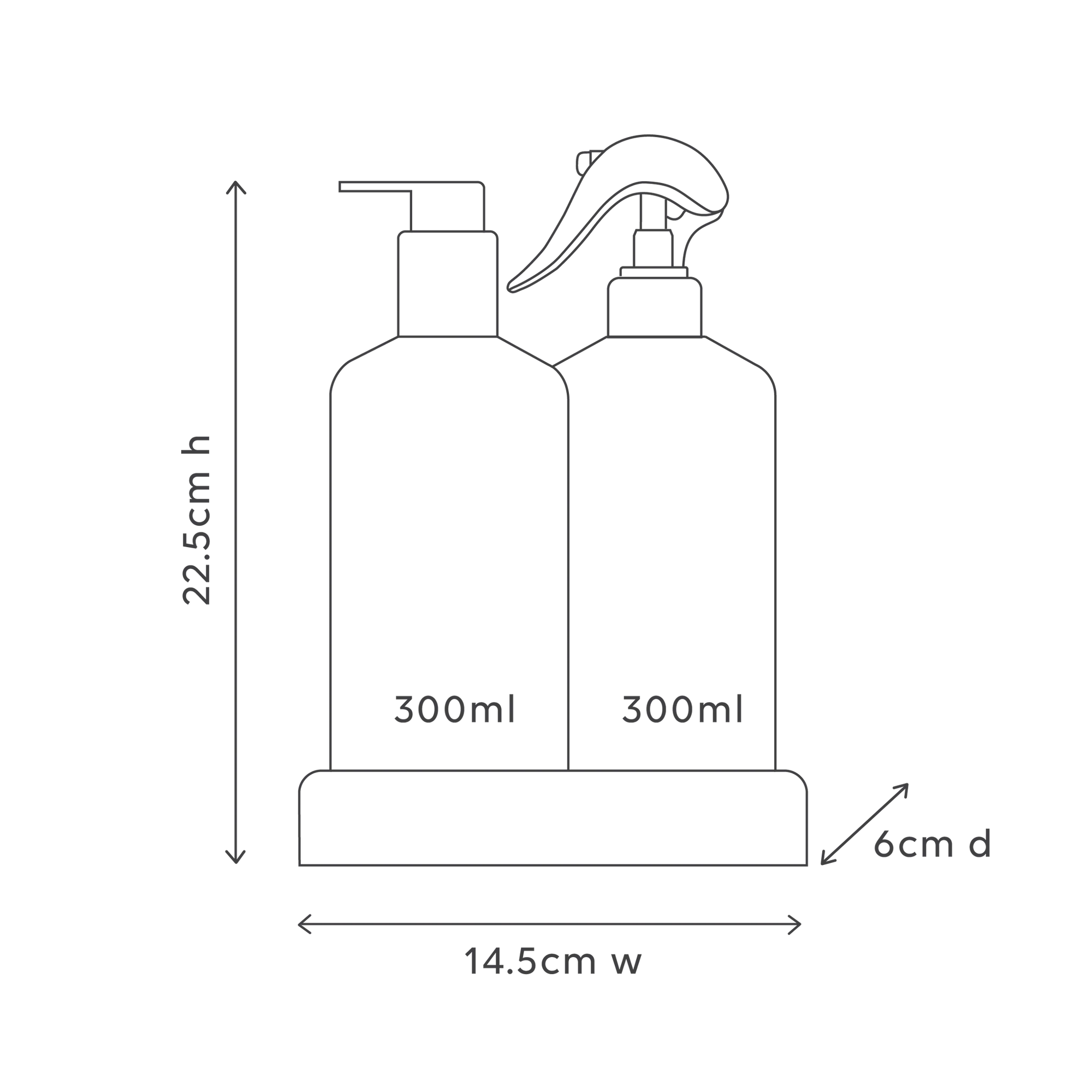 Kitchen Duo - 2x300ml w Tray, White