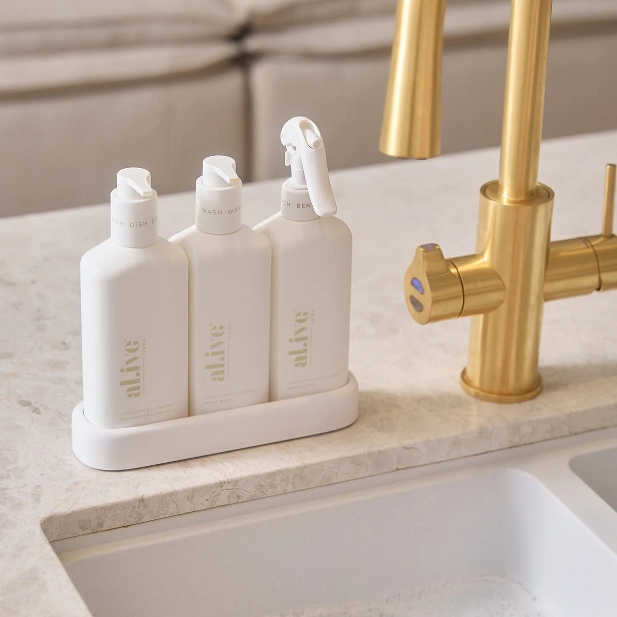 Kitchen Trio - 3x300ml w Tray, White