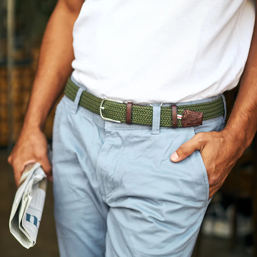 Edinburgh - Braided Belt, Olive Green
