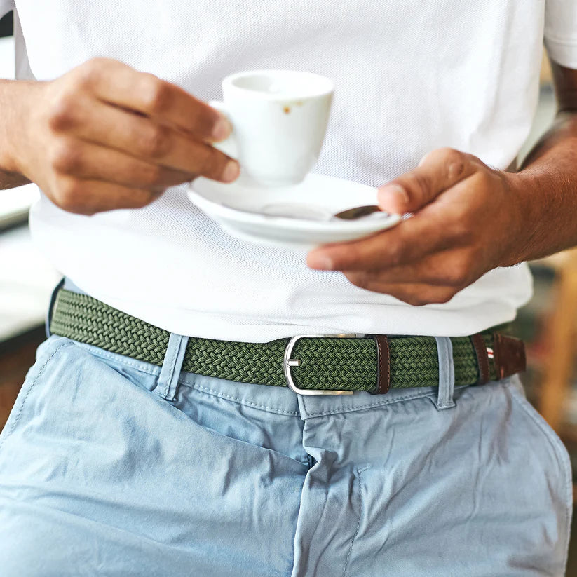 Edinburgh - Braided Belt, Olive Green