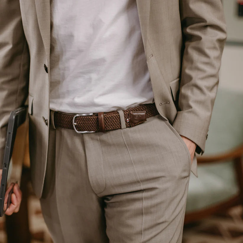 Florence - Braided Belt, Chocolate Brown